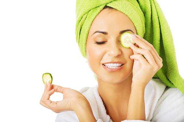 cold cucumber slices