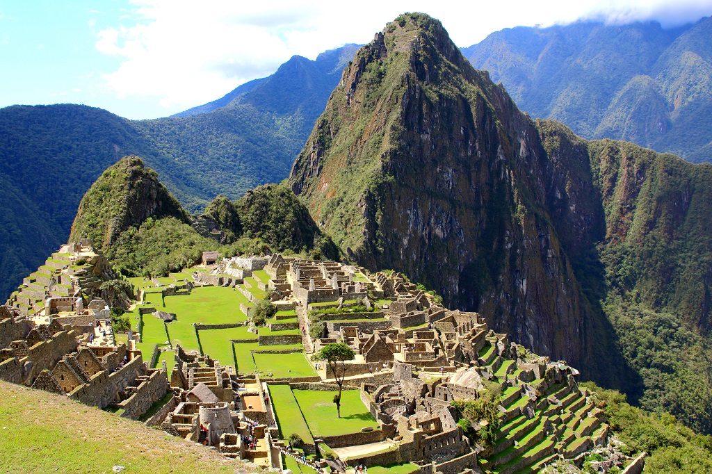 View of Machu Picchu, Peru with Wayna Picchu