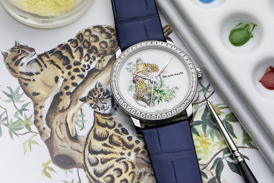 Blancpain represents Formosa clouded Leopard in its M tiers d Art